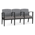 Black & Gray 3 Seat Steel Reception Seating Q779