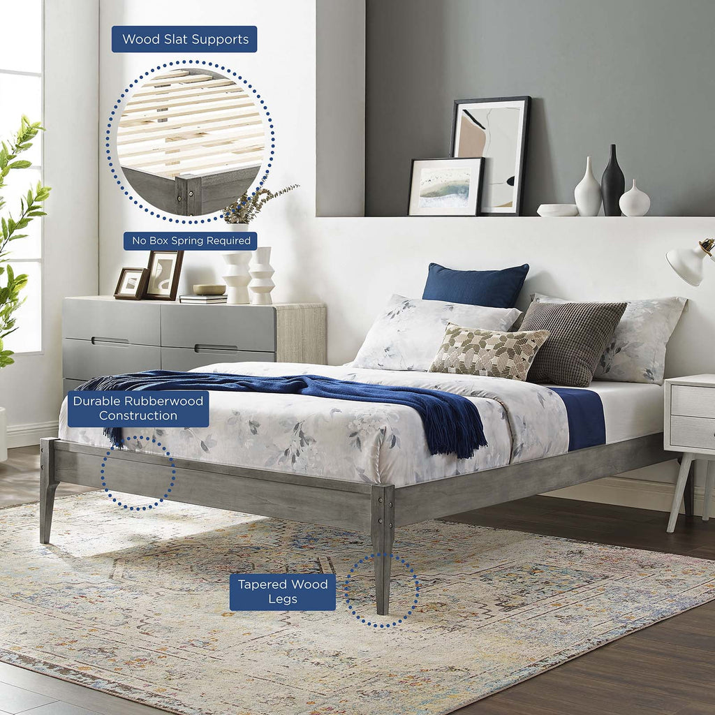 Twin Size Wood Platform Bed Frame I53884