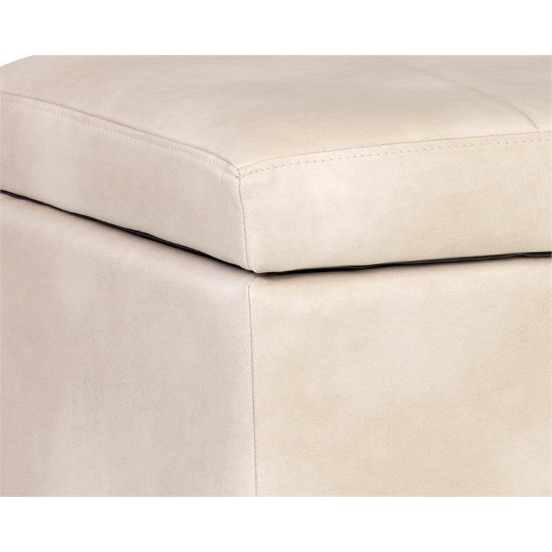 Cream Faux Leather Storage Bench P22268