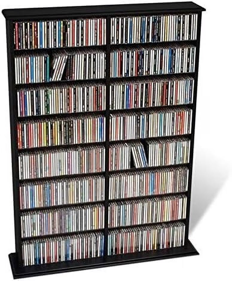 51" Double CD DVD Wall Media Rack in Black U894570