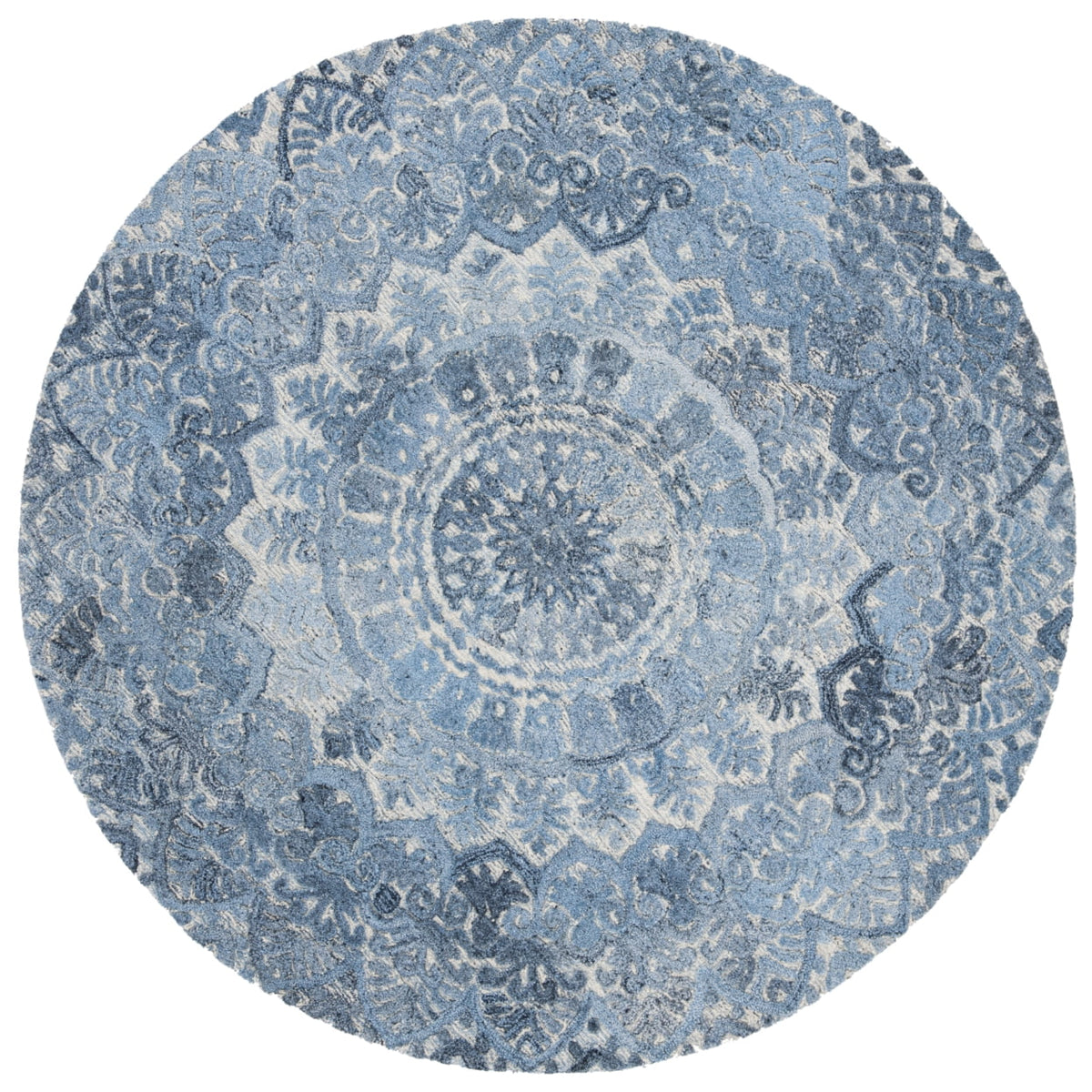 Blue / Ivory Handmade Rug L2564