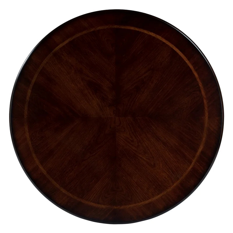 Brown Ribbed Wood Pedestal Foyer Table W966351