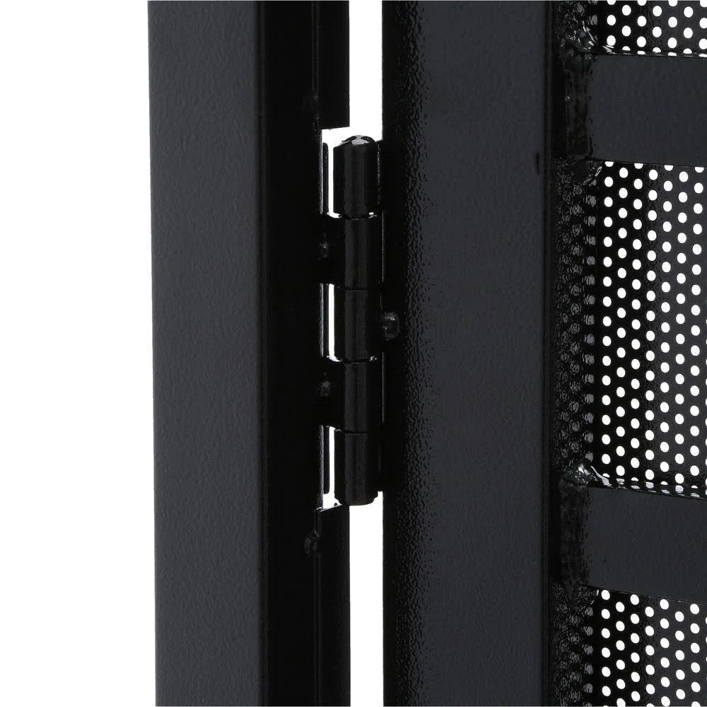 36 in. x 80 in. Black Steel Security Door with Perforated Metal Screen F7149