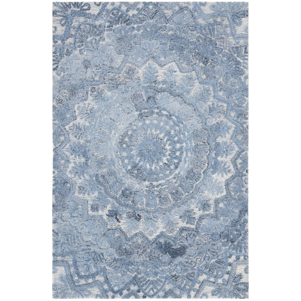Blue / Ivory Handmade Rug L2564
