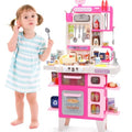 Pink Kids Play Kitchen Set with Sound & Light V4978
