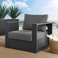 Powder-Coated Aluminum Armchair in Gray Charcoal U562
