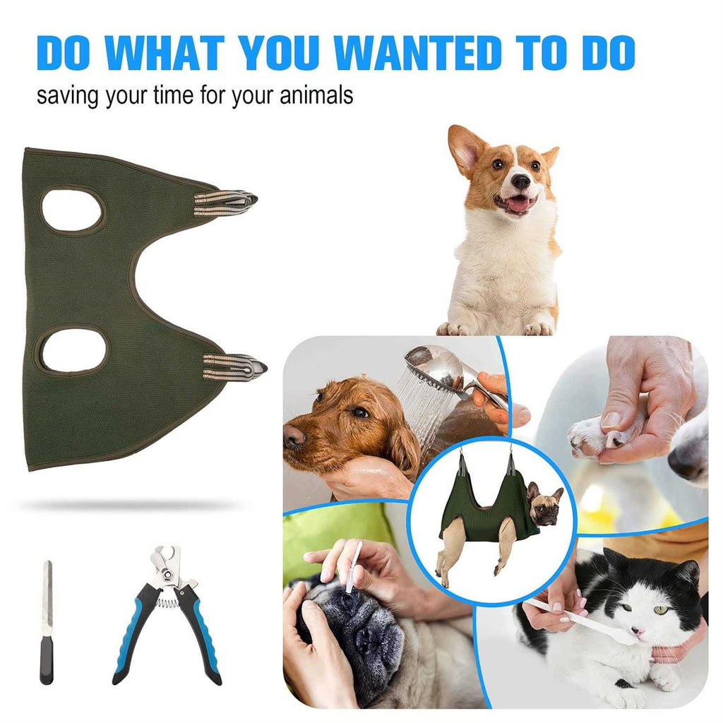 10 in 1 Pet Grooming Hammock Harness with Nail Clippers D10801