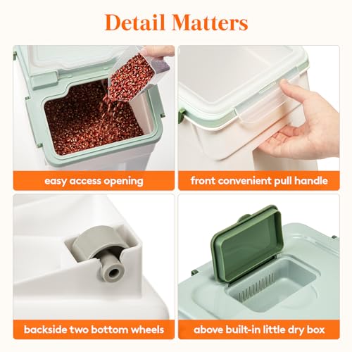 Dog Food Storage Container with Lid and Wheels F248