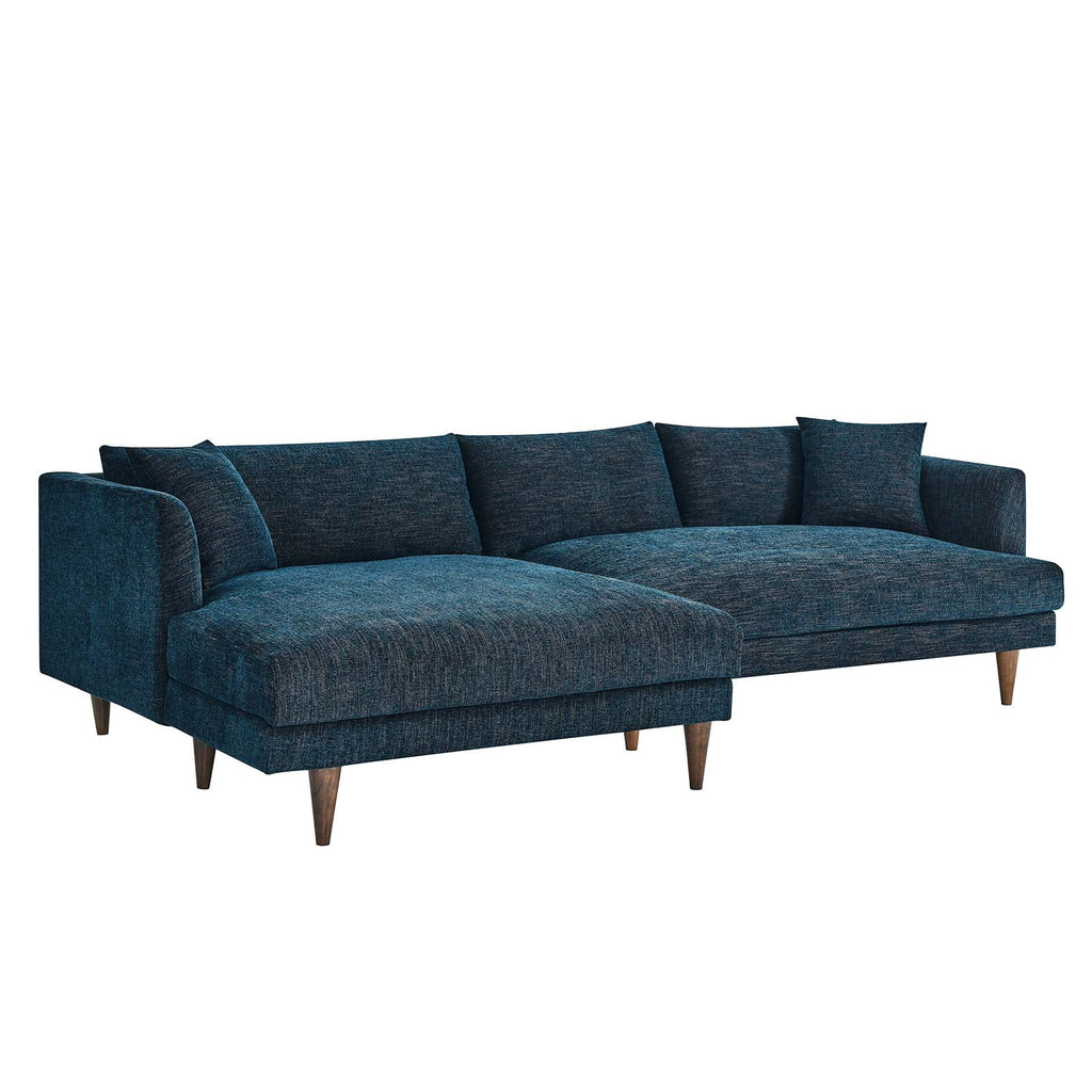 Left-Facing Down Filled Overstuffed Sectional Sofa Y120