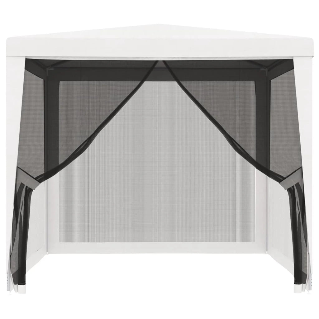 White Party Tent with 4 Mesh Sidewalls V535