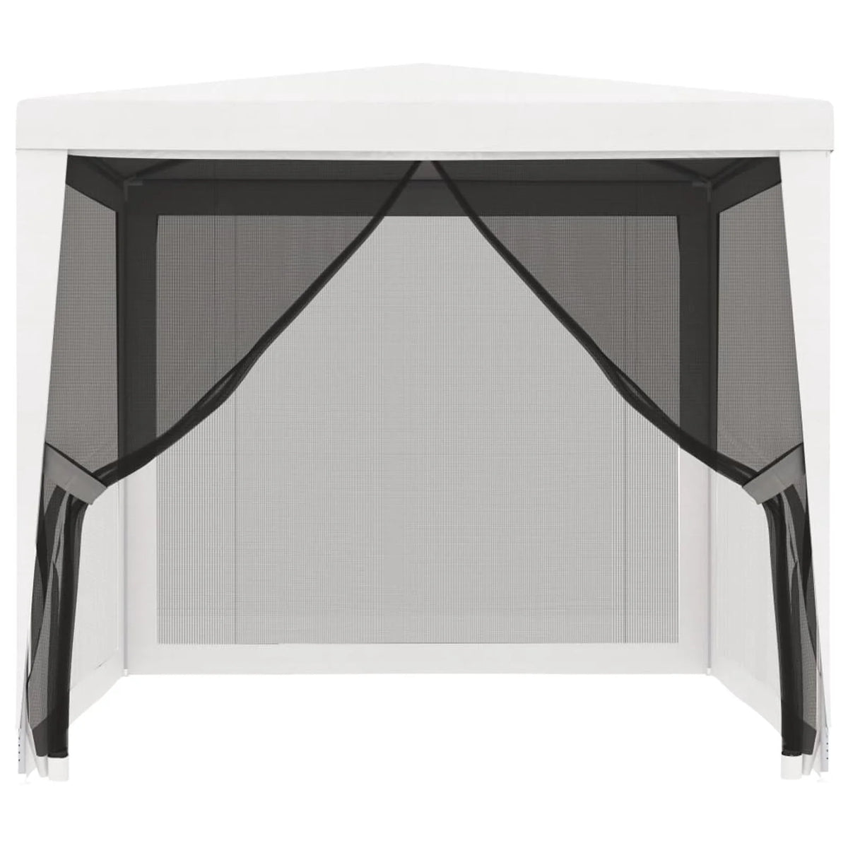 White Party Tent with 4 Mesh Sidewalls V535