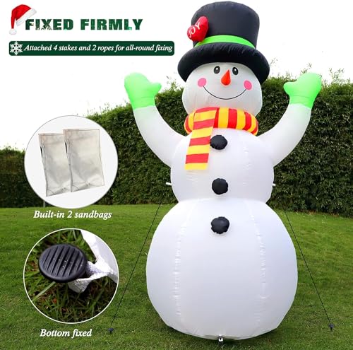 8 FT Christmas Inflatable Santa Claus with Gift Bag, Built-in LED Lights L164