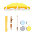 7ft Beach Umbrella with Fringe, UPF50+, Carry Bag L898