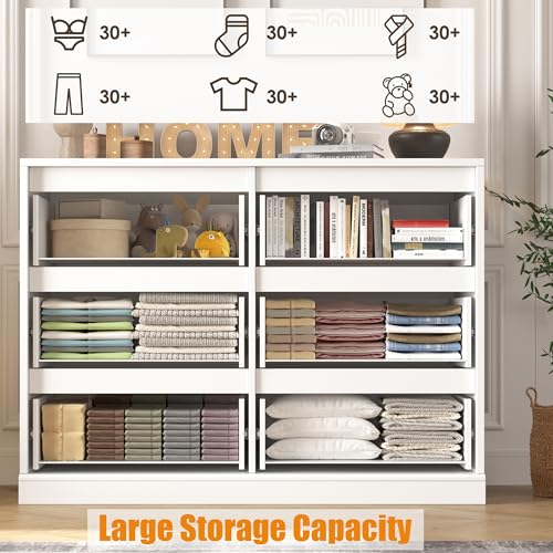 Dark Brown 6 Drawer Wood Dresser B68239