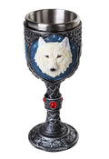 White Wolf Celtic Wine Chalice Goblet with Red Gemstone N692