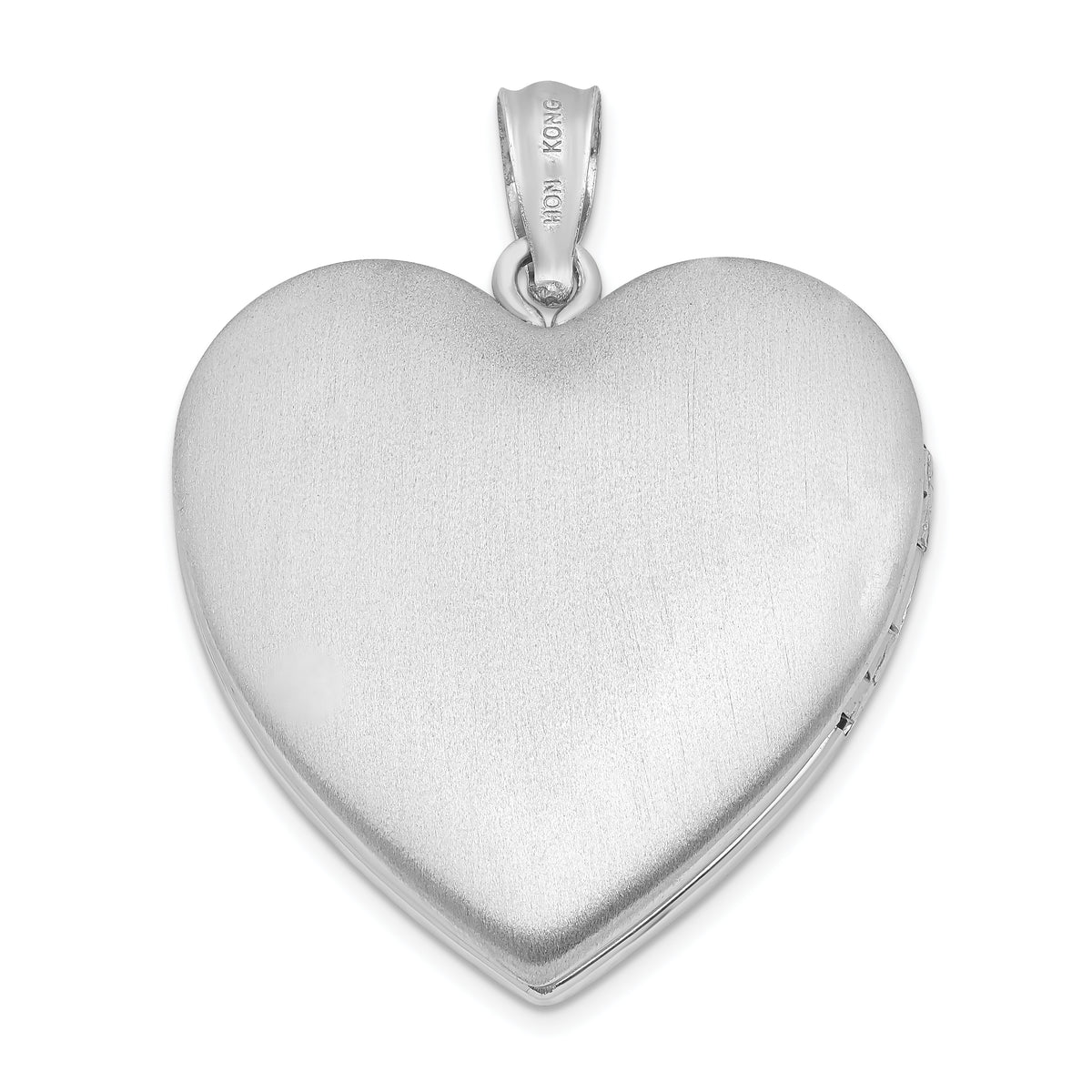 Sterling Silver Rhodium-plated Dove Cross Heart Locket E7147