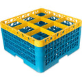 9 Compartment Yellow Glass Rack with 4 Extenders C249646