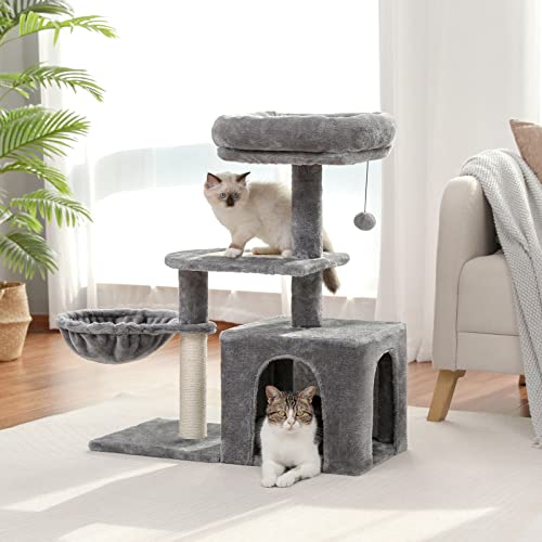 Green 32'' Cat Tree with Sisal Scratching Ramp and Hammock I54563