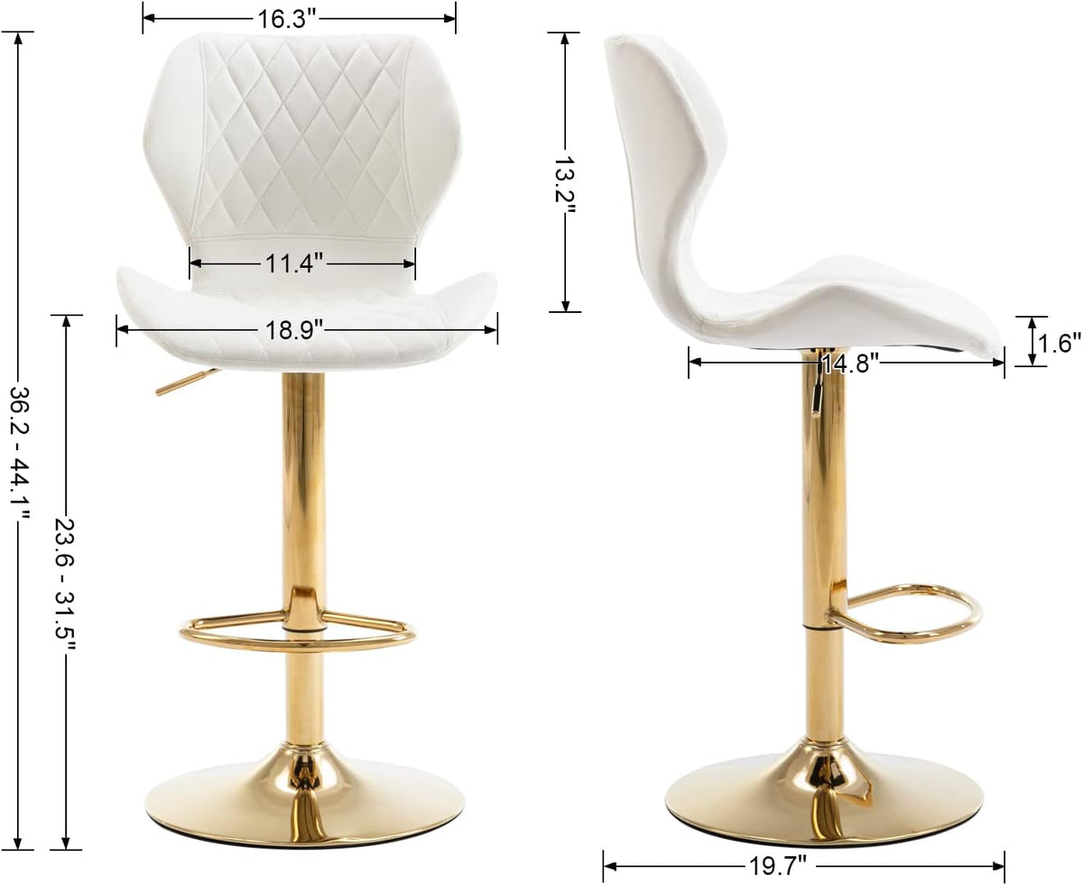 Cream Velvet Swivel Bar Stools Set of 4 X101