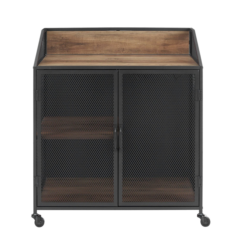 Industrial Bar Cabinet with Wheels M80691