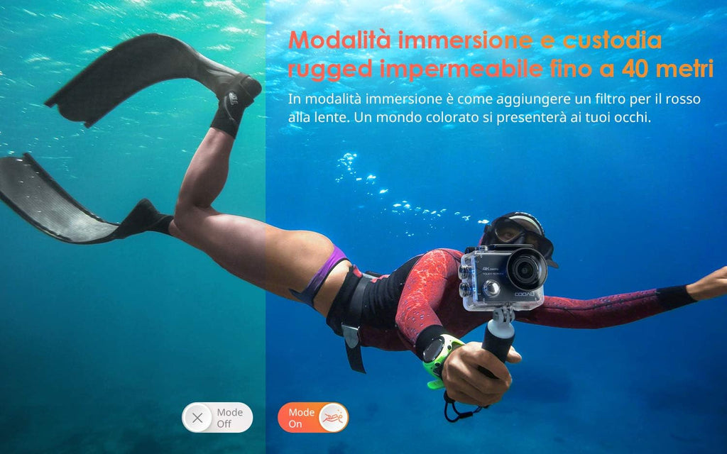 Native 4K 60fps 20MP Touch Screen Wi-Fi Action Sports Camera with 40M Waterproof Case Y8964