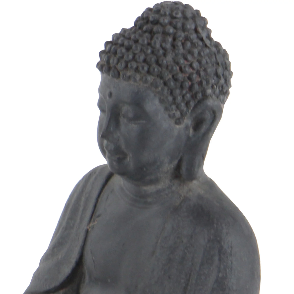 8" x 12" Gray Ceramic Meditating Buddha Sculpture G1753