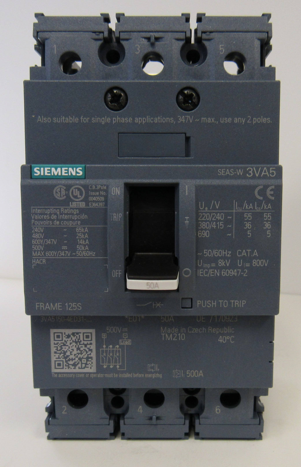 70A 3 Pole 480V Circuit Breaker G47219