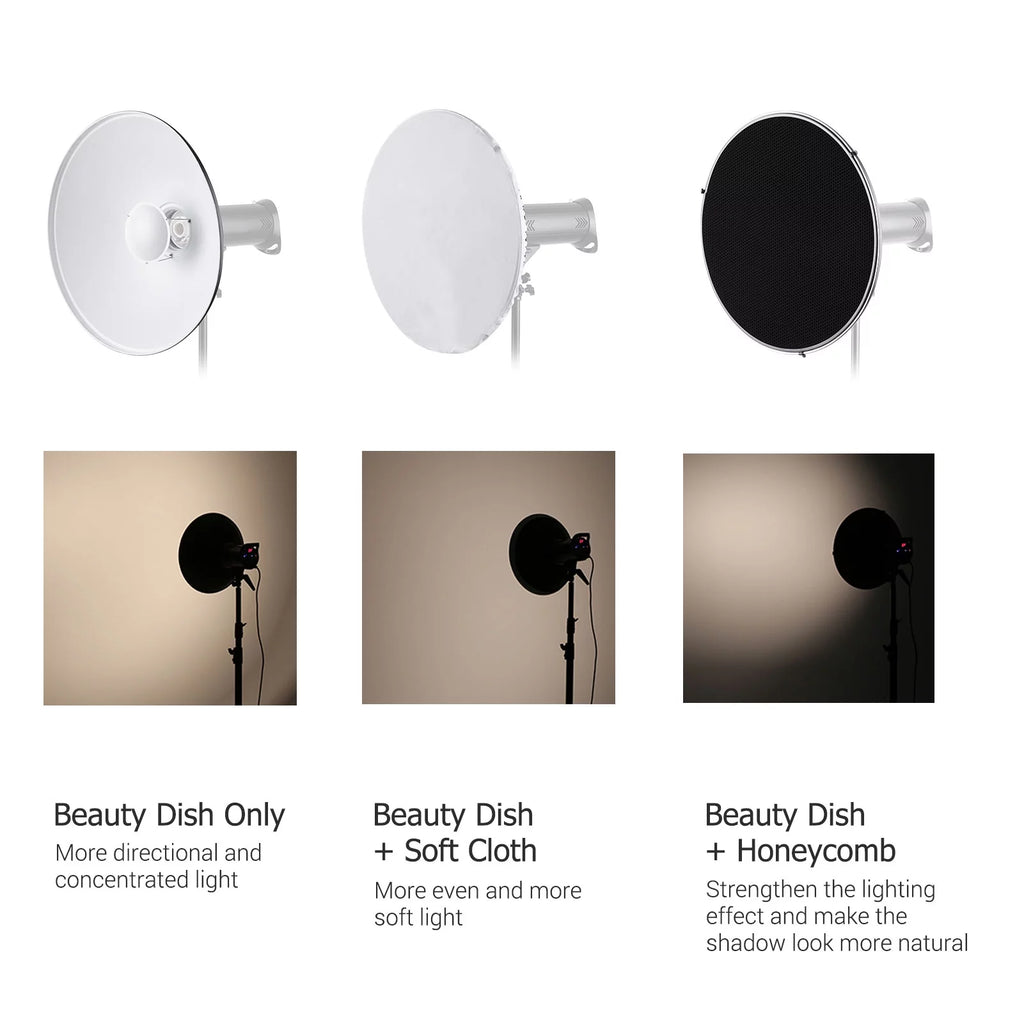 22 Inch Beauty Dish Reflector Diffuser with Honeycomb Soft Cloth D496895