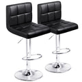 Set of 2 Black Adjustable Swivel Bar Stools B534