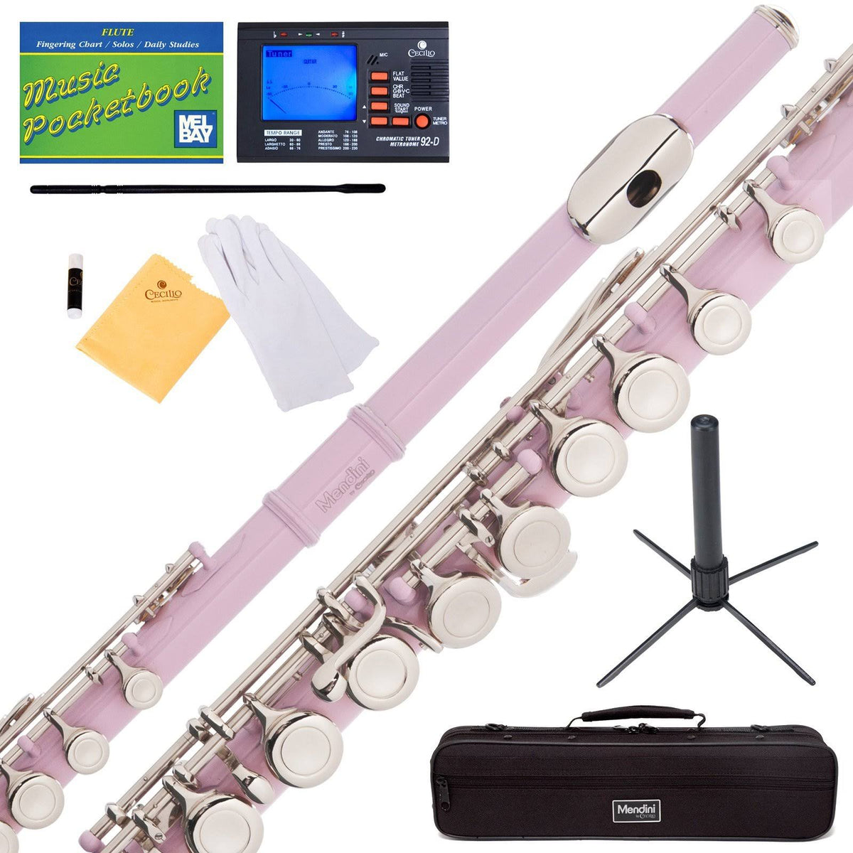 Pink Lacquer Closed Hole C Flute with Case B1538