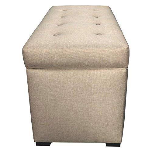 Light Tan 8 Button Tufted Storage Trunk Bench P9204
