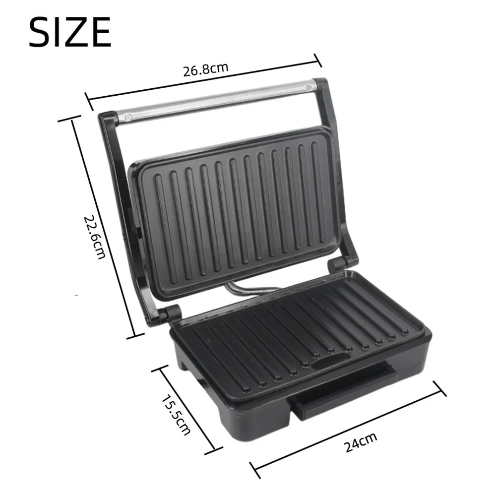 Stainless Steel 850W Nonstick Panini Maker Sandwich Machine A6090