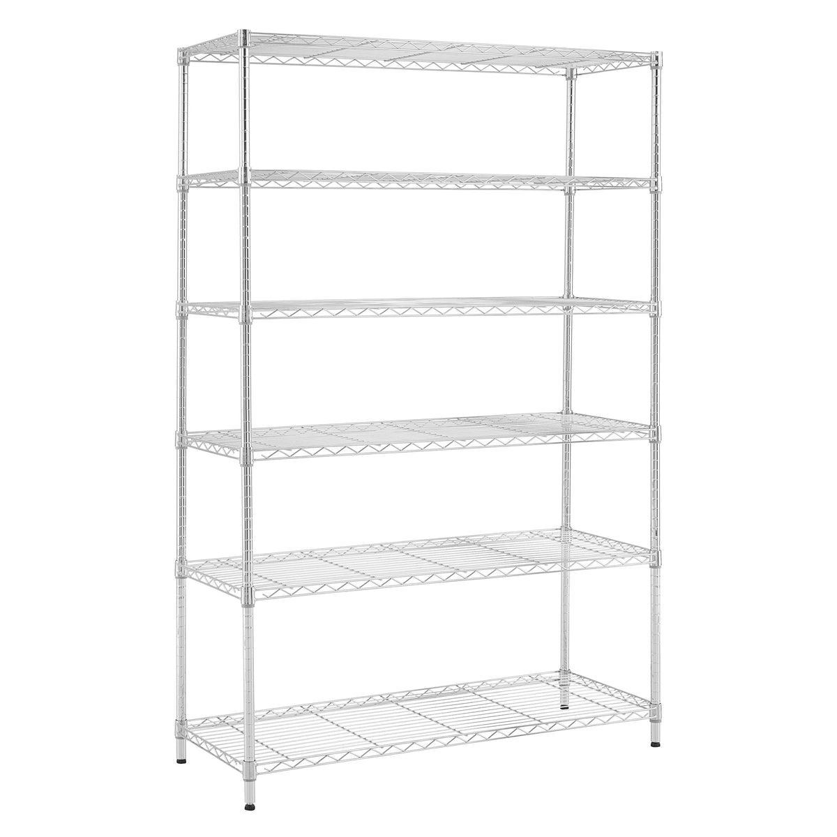 Steel 6-Tier Storage Shelf Unit 2100lb Capacity Chrome U2543