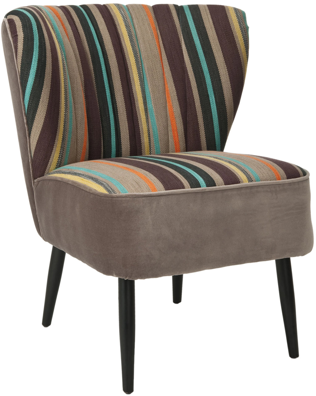 Multi Striped Upholstered Accent Chair F2245