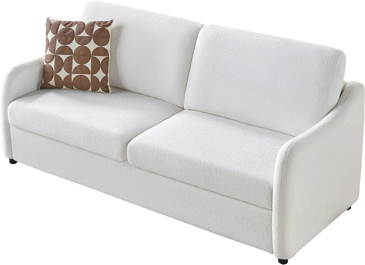 White Boucle 3 Seater Sofa K6815