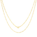 10k Yellow Gold Solid Figaro Chain Link Pendant Necklace 16" - 24" I566202