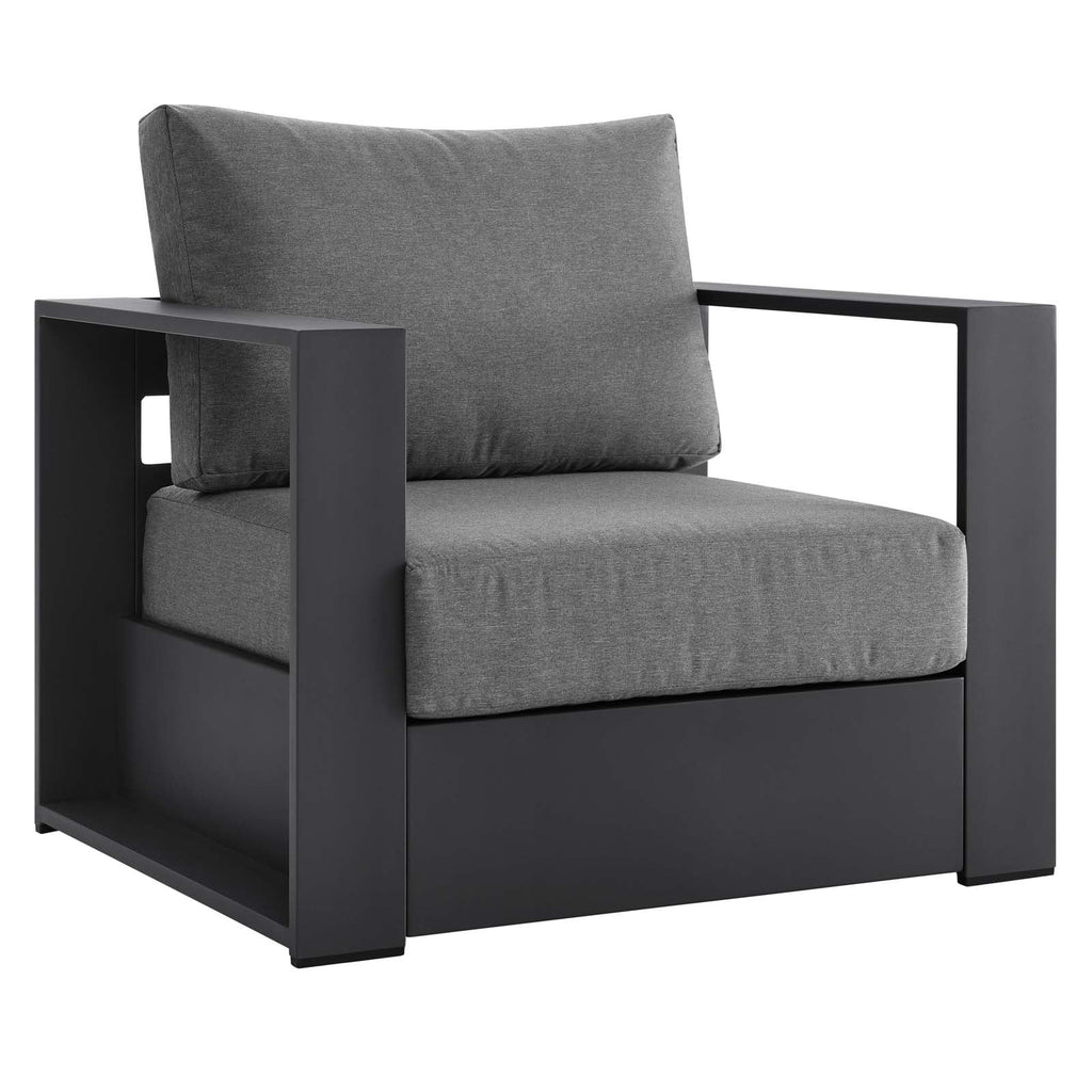 Powder-Coated Aluminum Armchair in Gray Charcoal U562