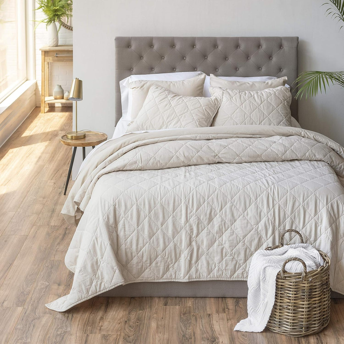 King Cotton Linen Percale Quilt E507343