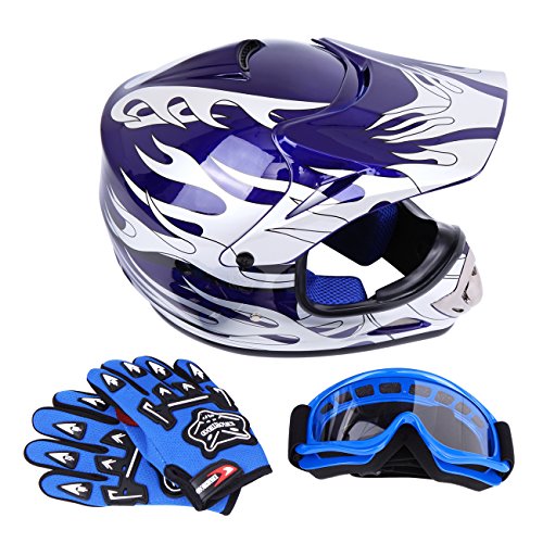 Youth Kids Offroad Helmet Motocross Helmet Dirt Bike ATV Motorcycle Helmet (Red, Medium) P5297
