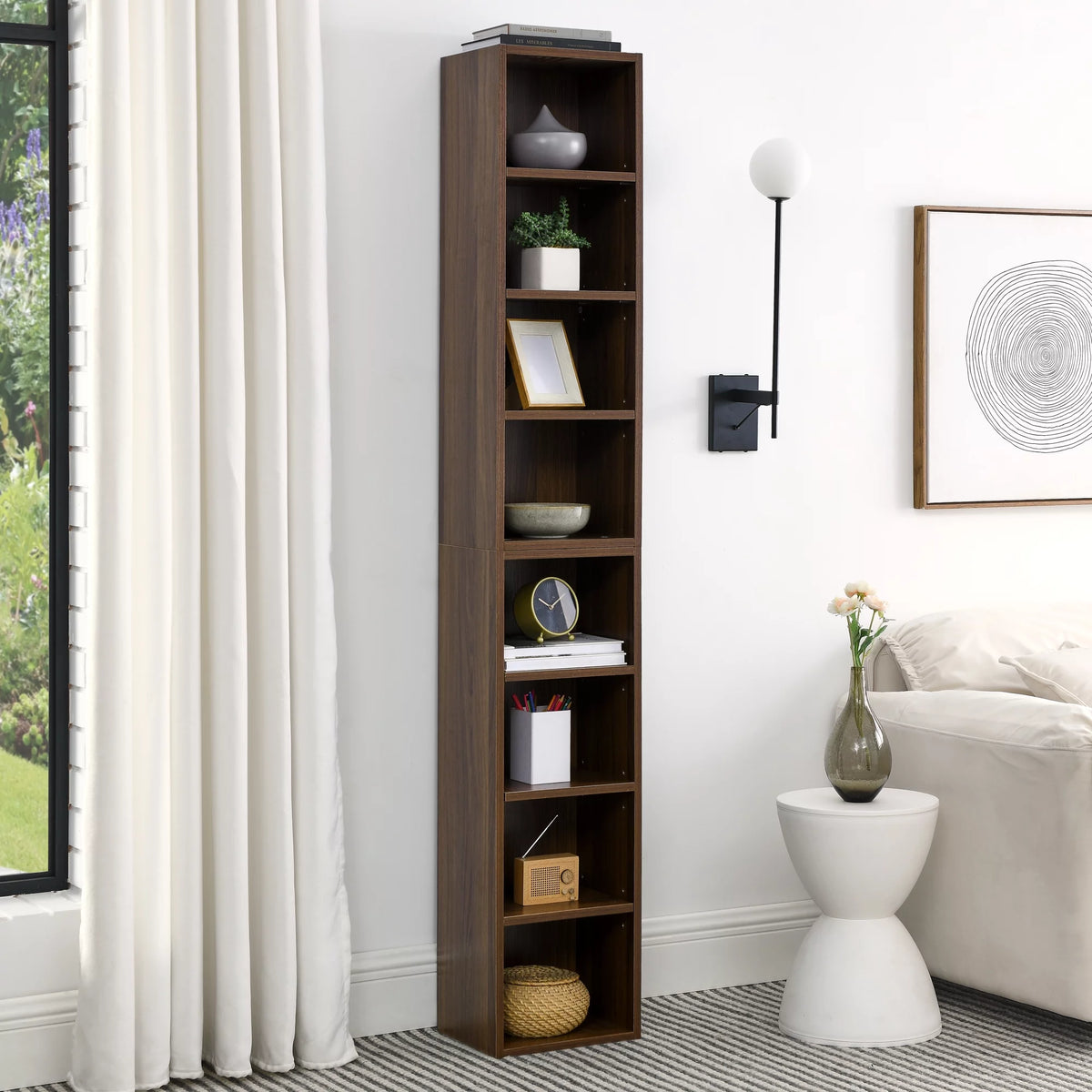 8-Tier Media Tower Rack with Adjustable Shelves C474799