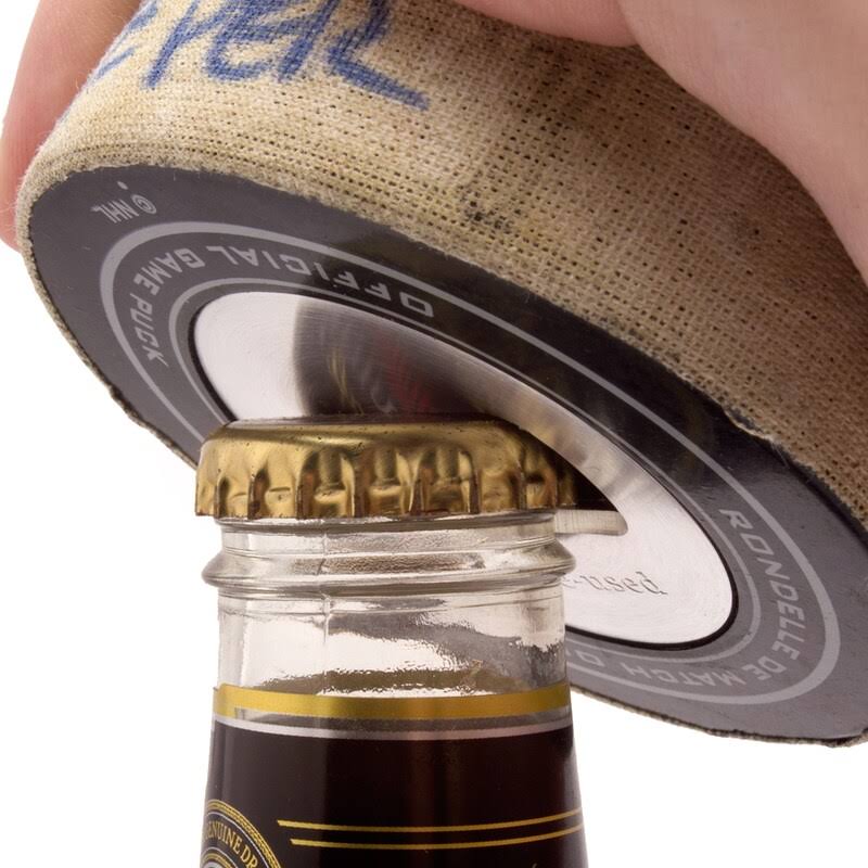 Game-Used Puck Bottle Opener M6090