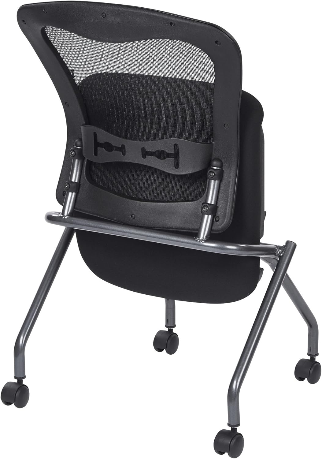 Coal Seat Armless Folding Chair with Casters, 2-Pack T742946