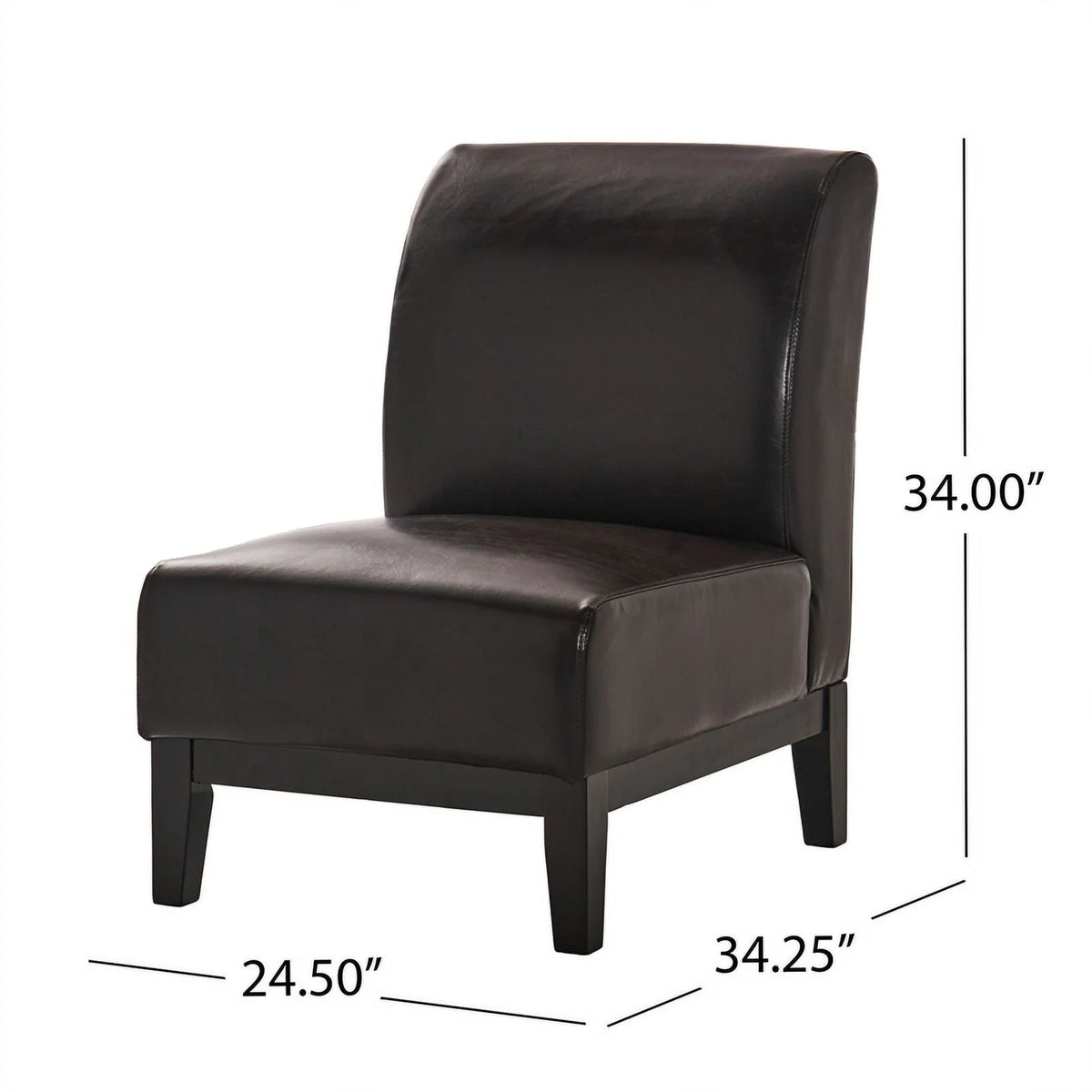 Brown Leather Slipper Chair F63619