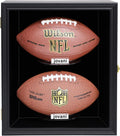 2 Football Display Case Wall Mount Lockable Wood with UV Acrylic Door R4235