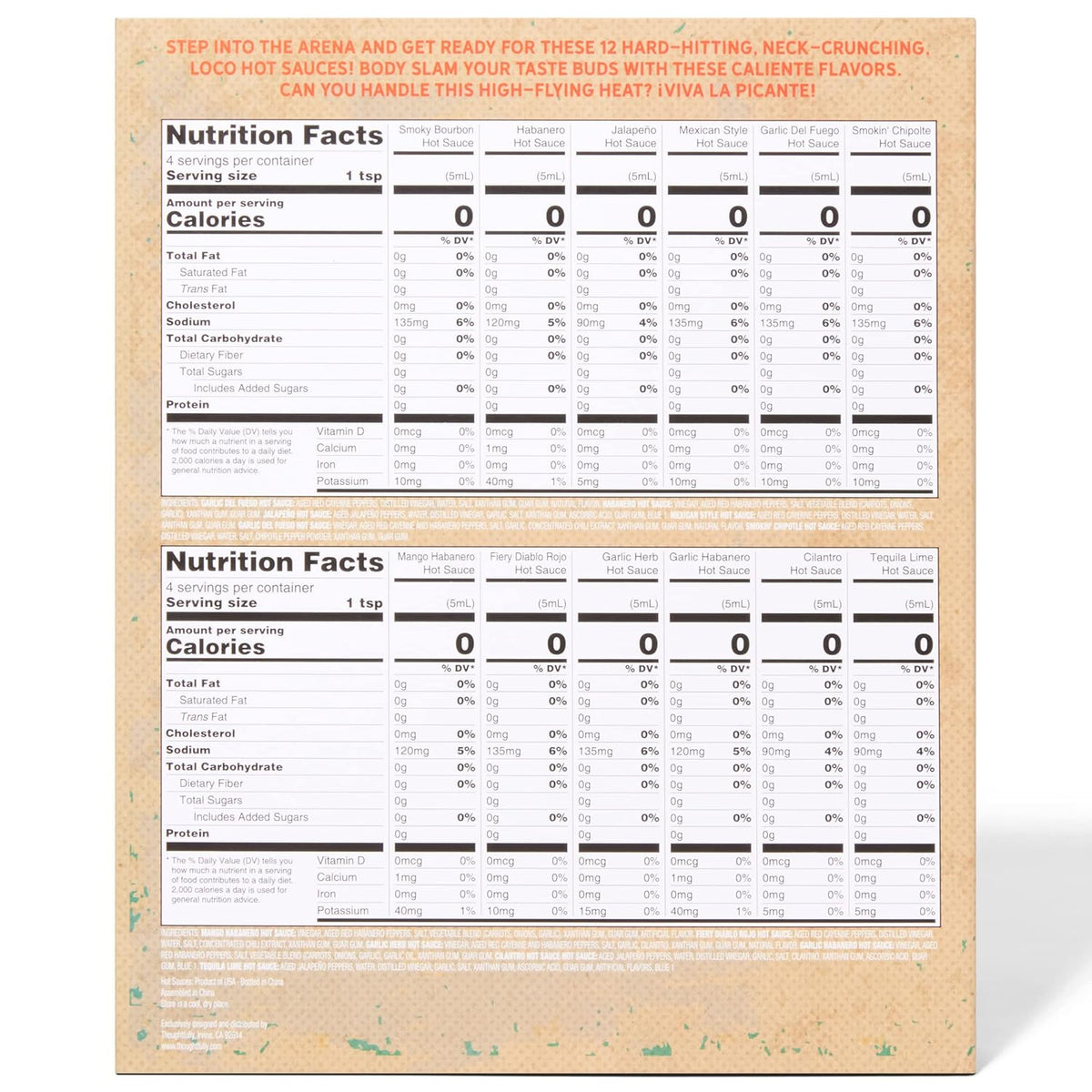 Hot Sauce Sampler, Set of 12 C3214