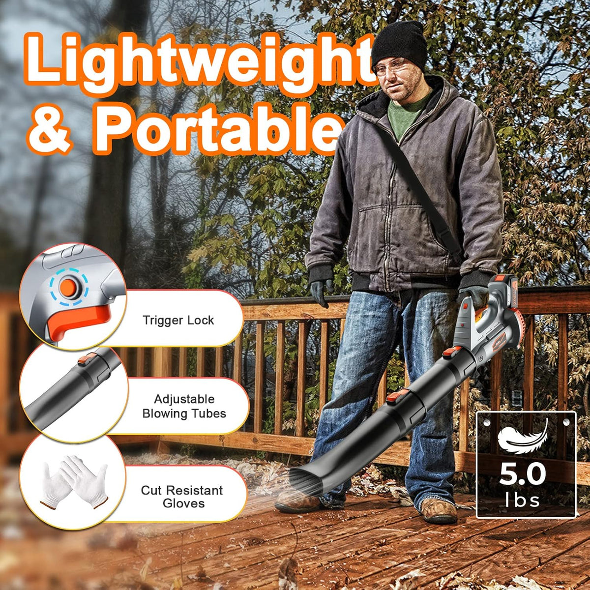 Cordless 21V Leaf Blower with 4.0Ah Battery & Charger, Pack of 2 M77882