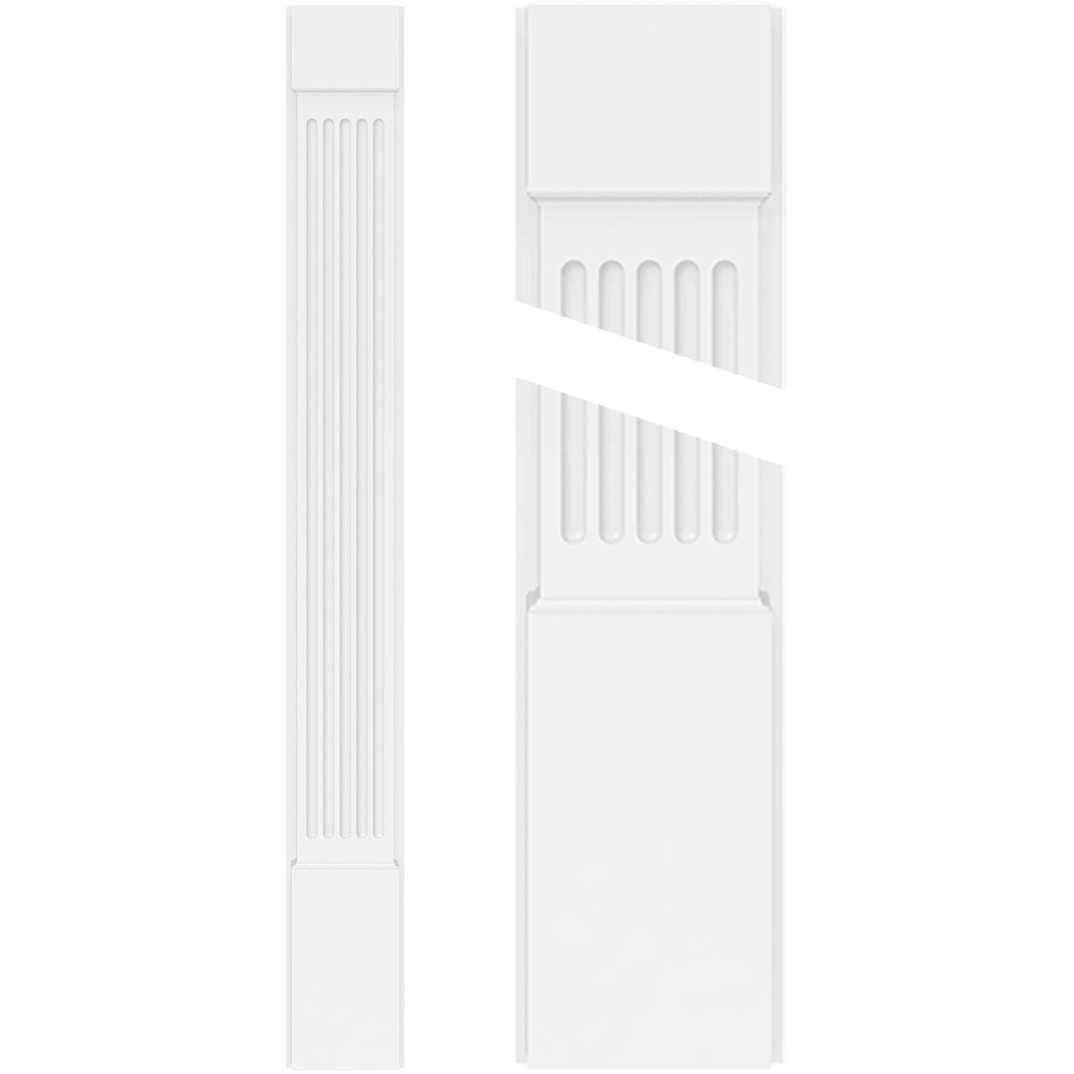 Fluted PVC Pilaster with Capital and Base (Pair) S706
