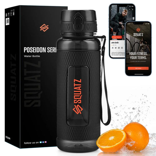 1100ml Sports Water Bottle with Strainer (Black) I885