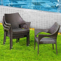 Outdoor Dining Chairs Set of 4 Stackable Wicker D7298