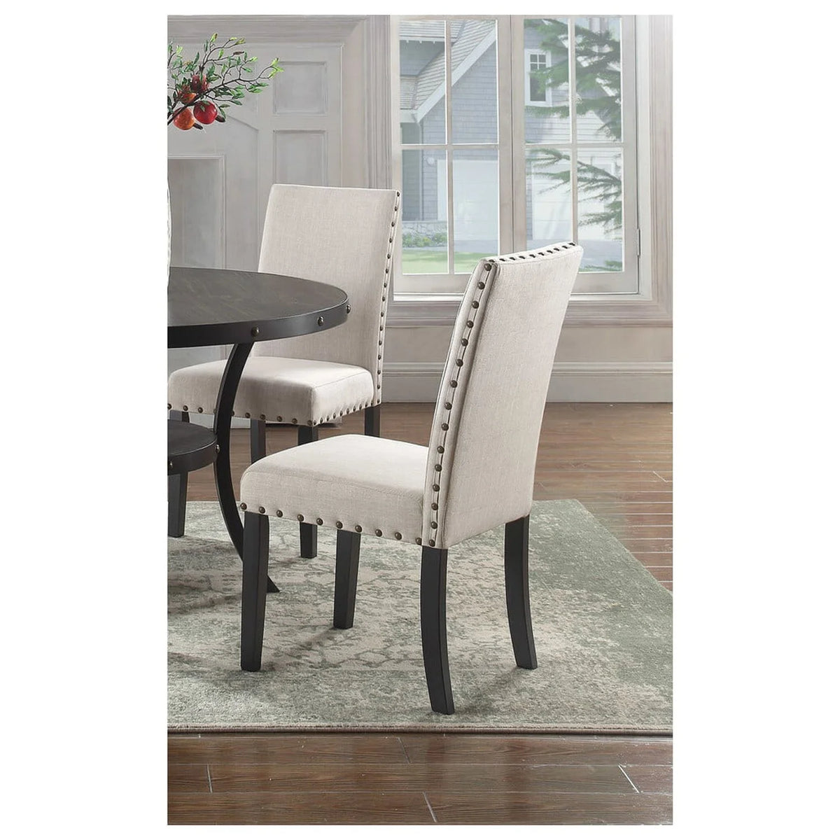 Solid Wood Dining Side Chair Antique Black Set of 2 E6683